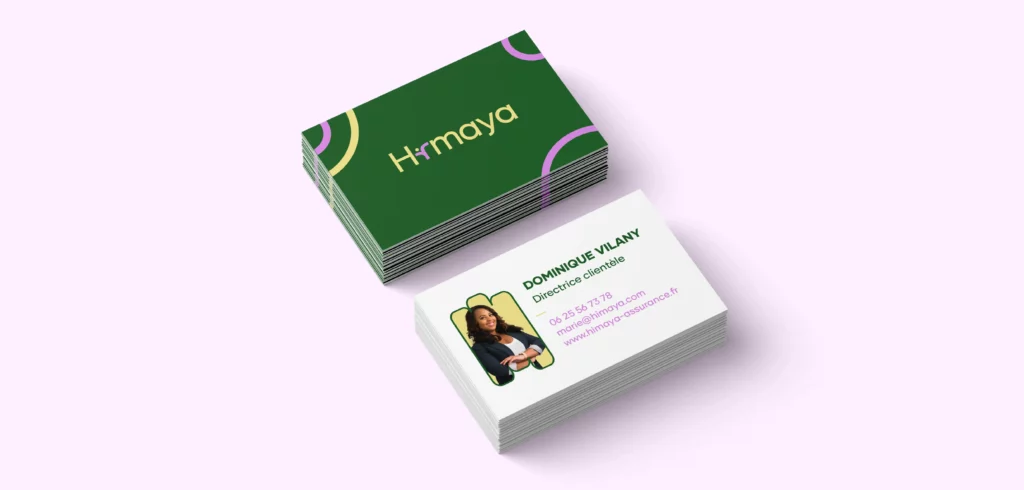 Carte de visite Himaya déclinée dans l'univers graphique de la marque
