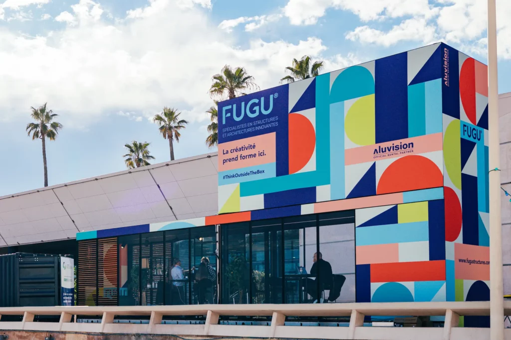 Design extérieur du stand FUGU à l'événement Haevent Cannes