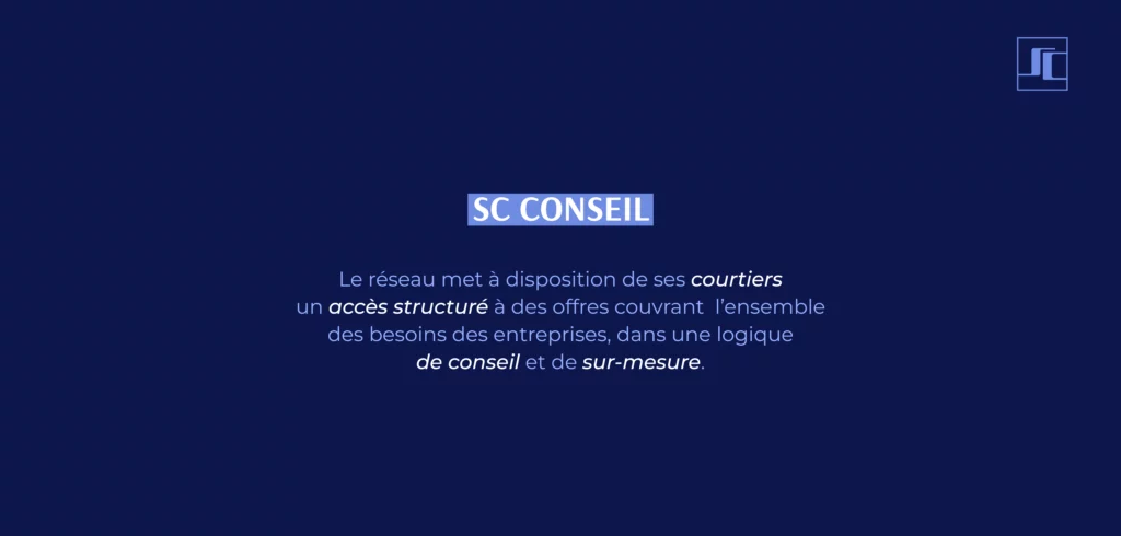 Direction artistique de SC Conseil, réseau de courtiers en assurance