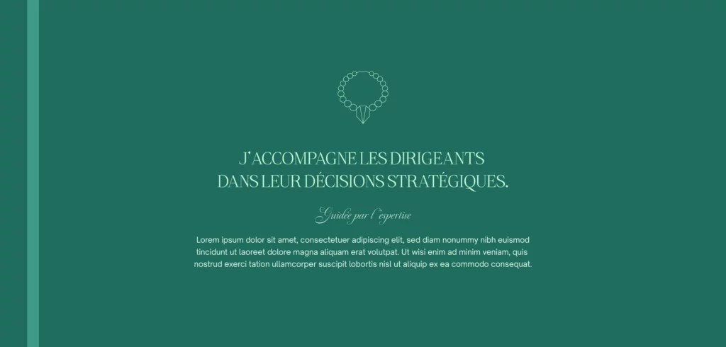 Univers graphique Esmeraldiam pour son activité de conseil stratégique