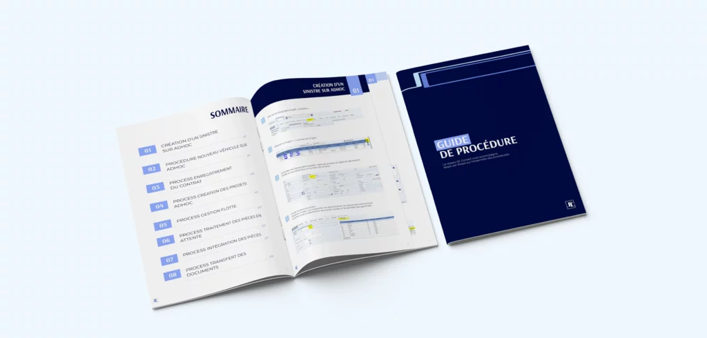 Mise en page d’un guide de procédure aux couleurs de SC Conseil