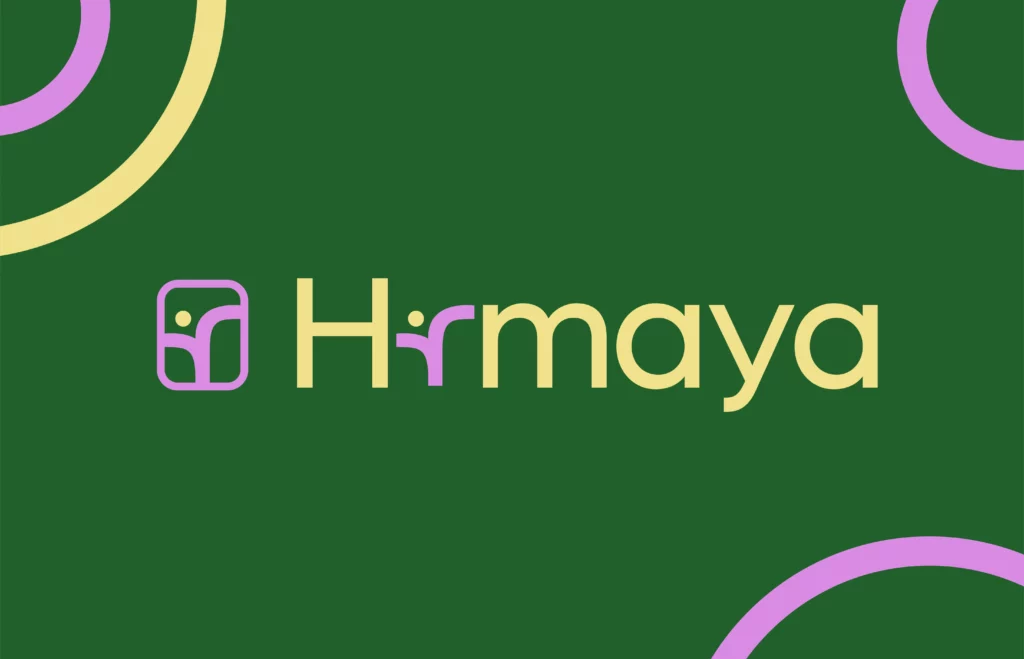 Logo Himaya et identité visuelle aux couleurs vert, rose, jaune