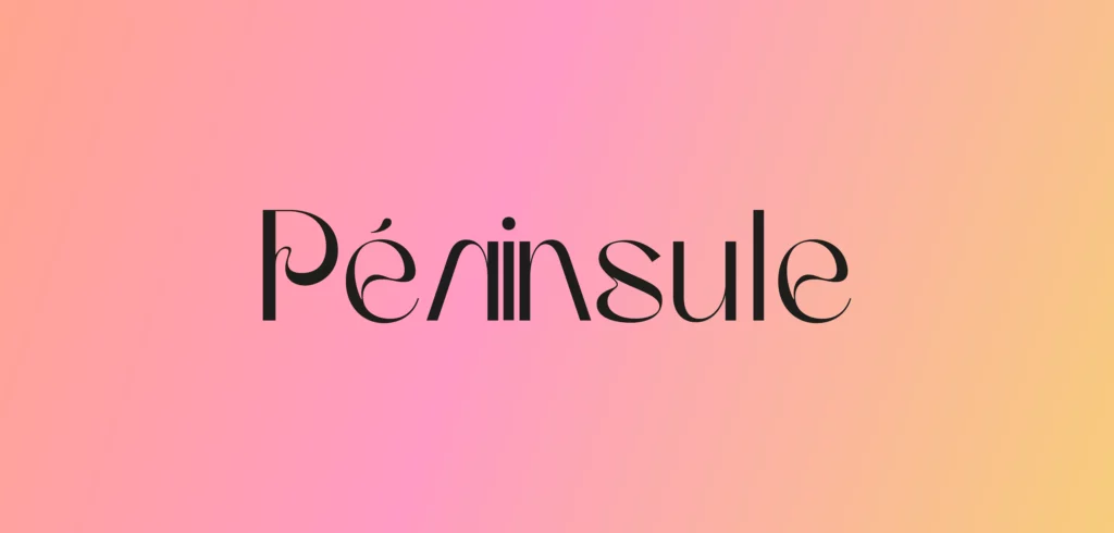 Logo Péninsule créé pour une marque de cosmétiques inspirée des rituels ancestraux