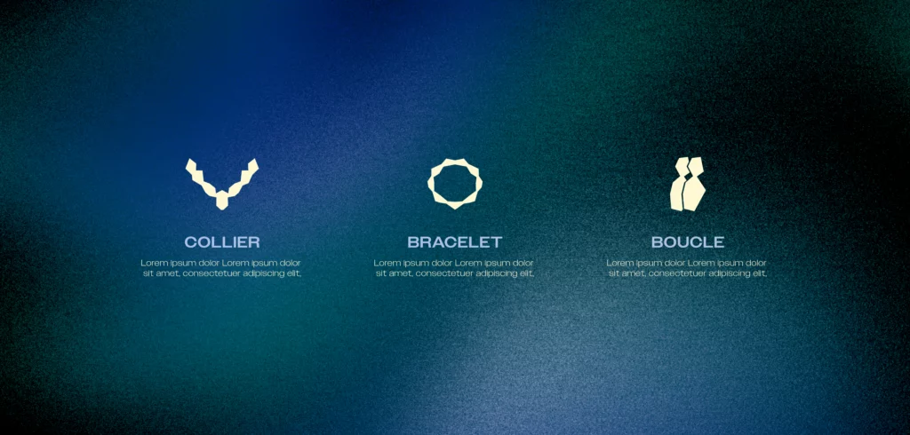 Pictogrammes de bijoux créés pour l'identité visuelle