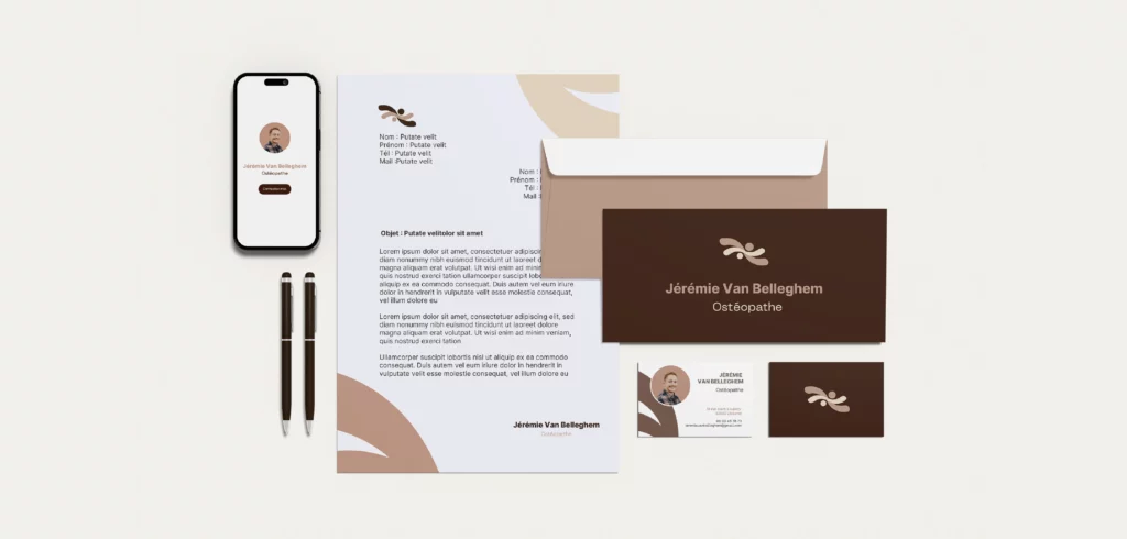 Déclinaison de l'identité visuelle de Jérémie Van Belleghem sur ses supports de communication